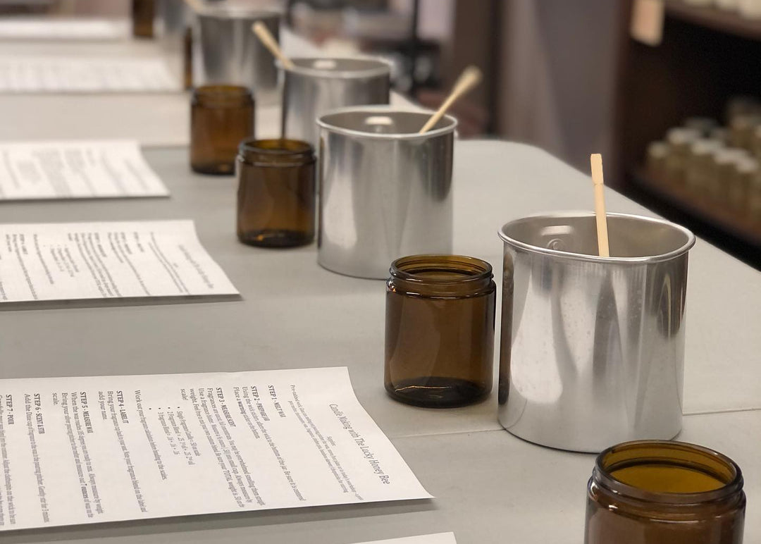 image of supplies used in candle making workshops