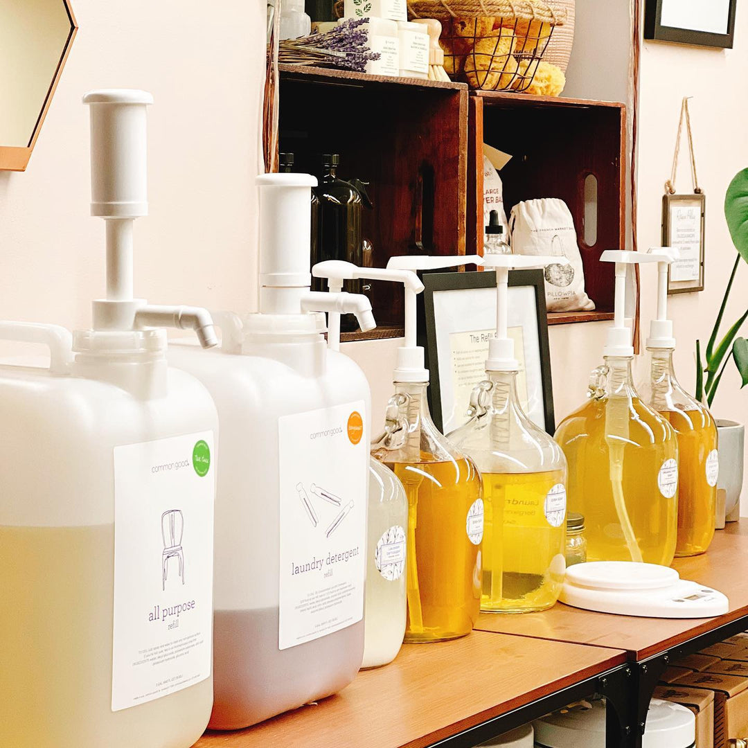 photo of the soap refill station located inside of the lucky honeybee gift shop 